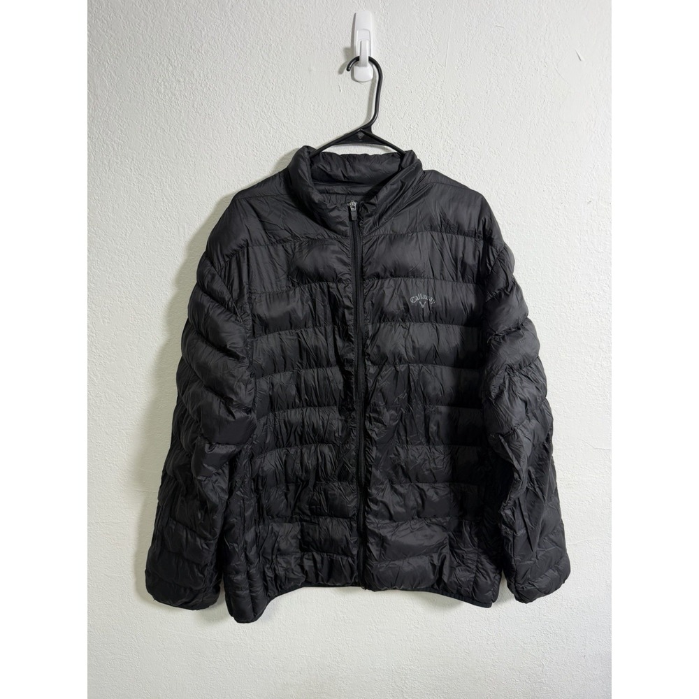 Callaway Golf‎ Puffer Jacket Mens Hooded Full Zip Black Size 2XL